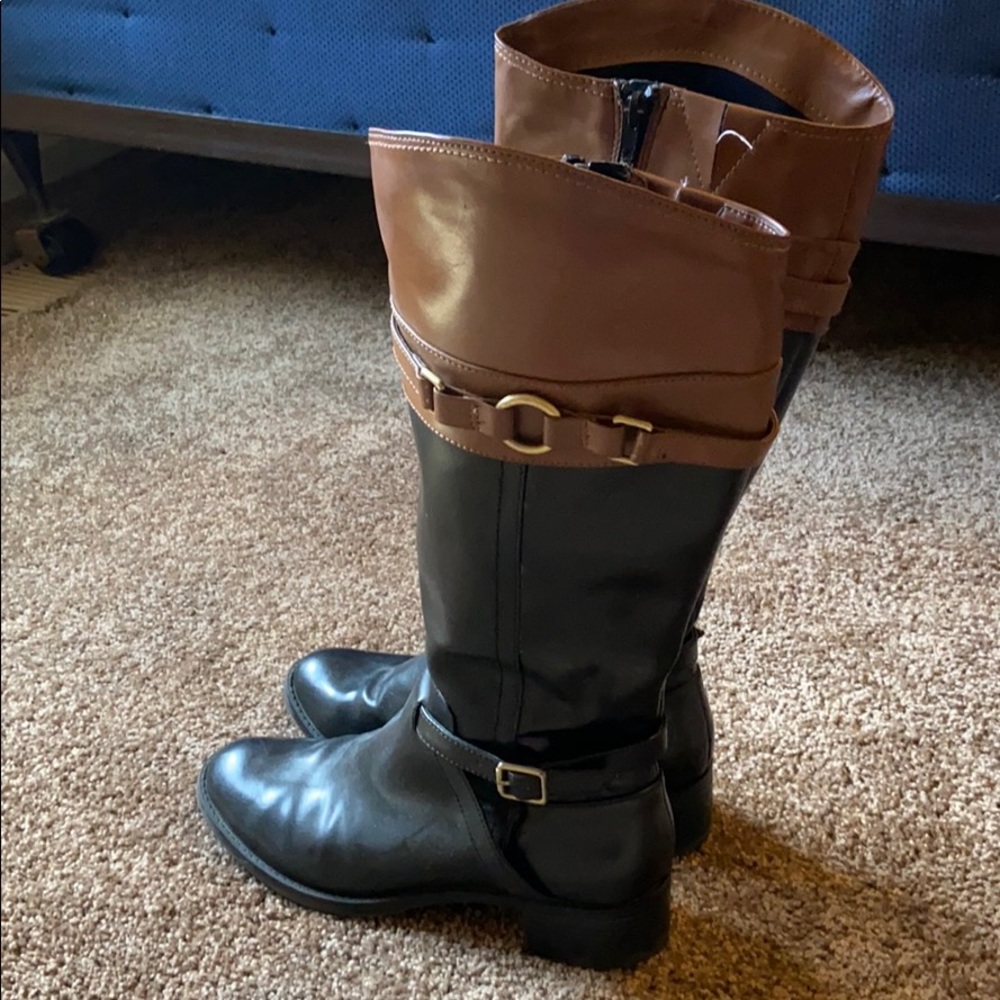 ‼️ brown and black knee high boots